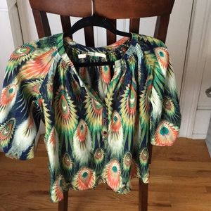 Peacock Feather Pattern Top